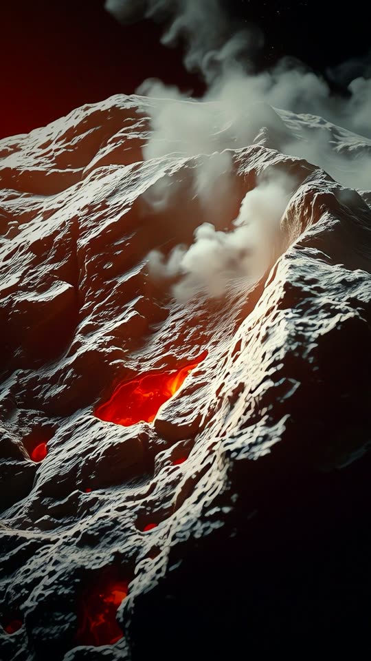 Plan d'une surface volcanique en gros plan